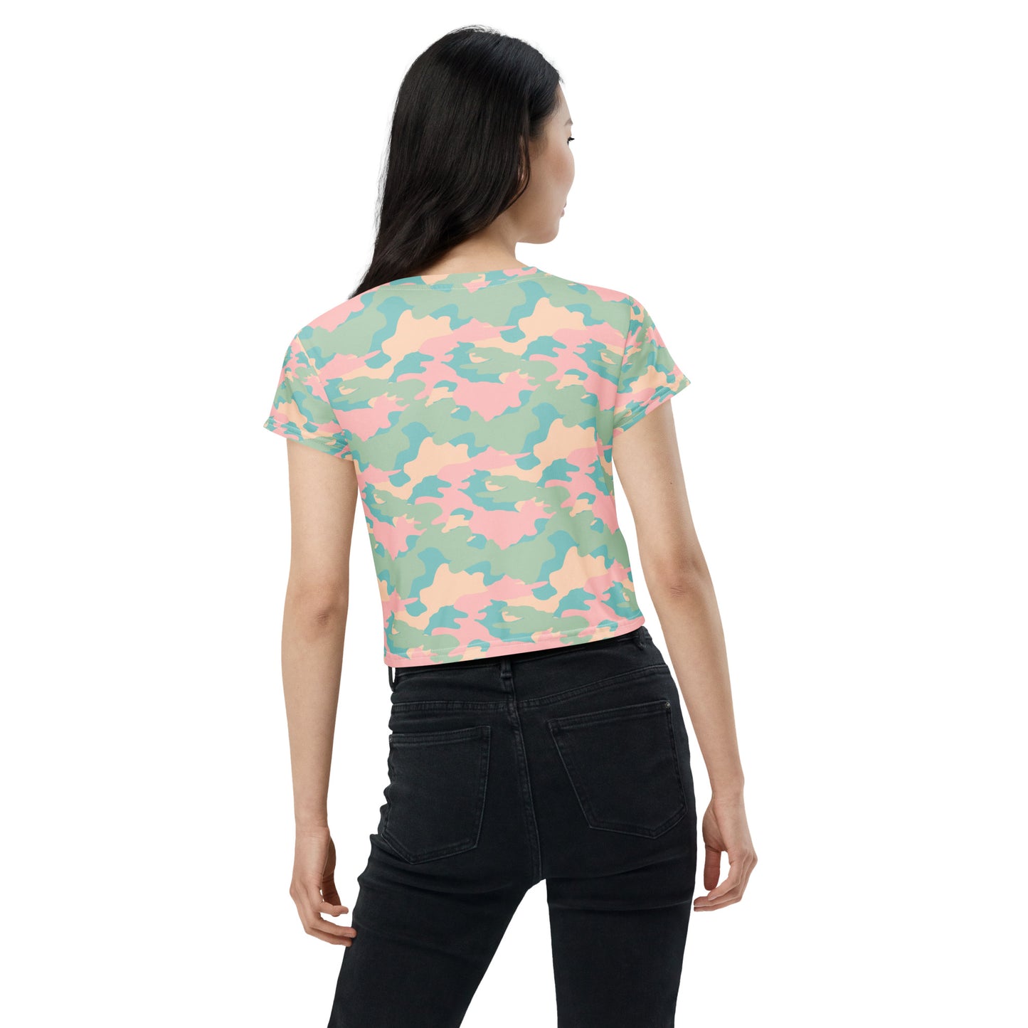 Kawaii Pastel Camo Crop Tee