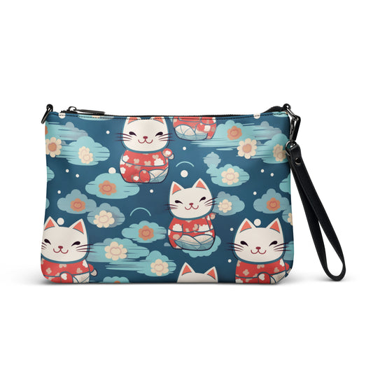 Maneki Neko All over print clutch purse front