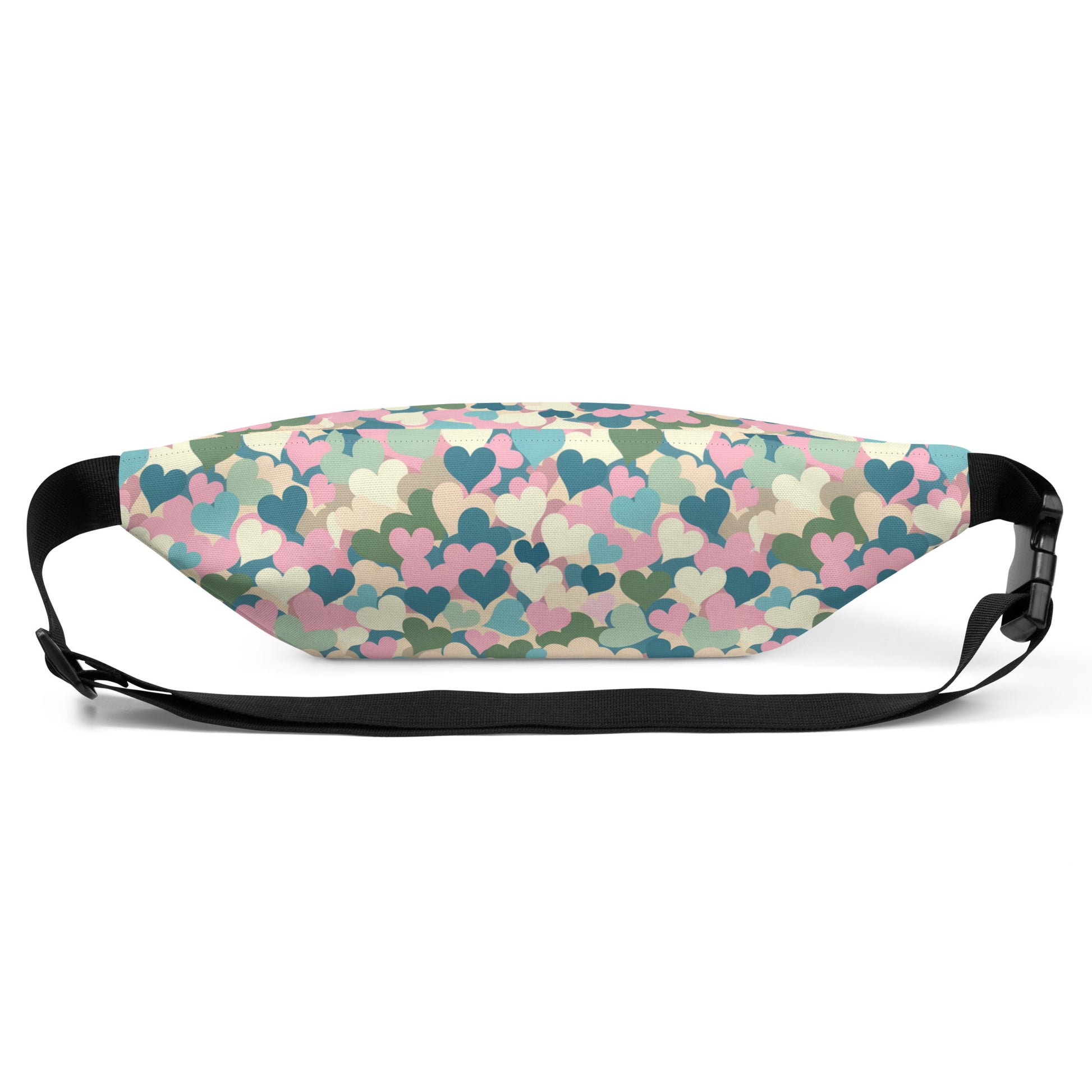 Kawaii Pastel hearts fanny pack, back view