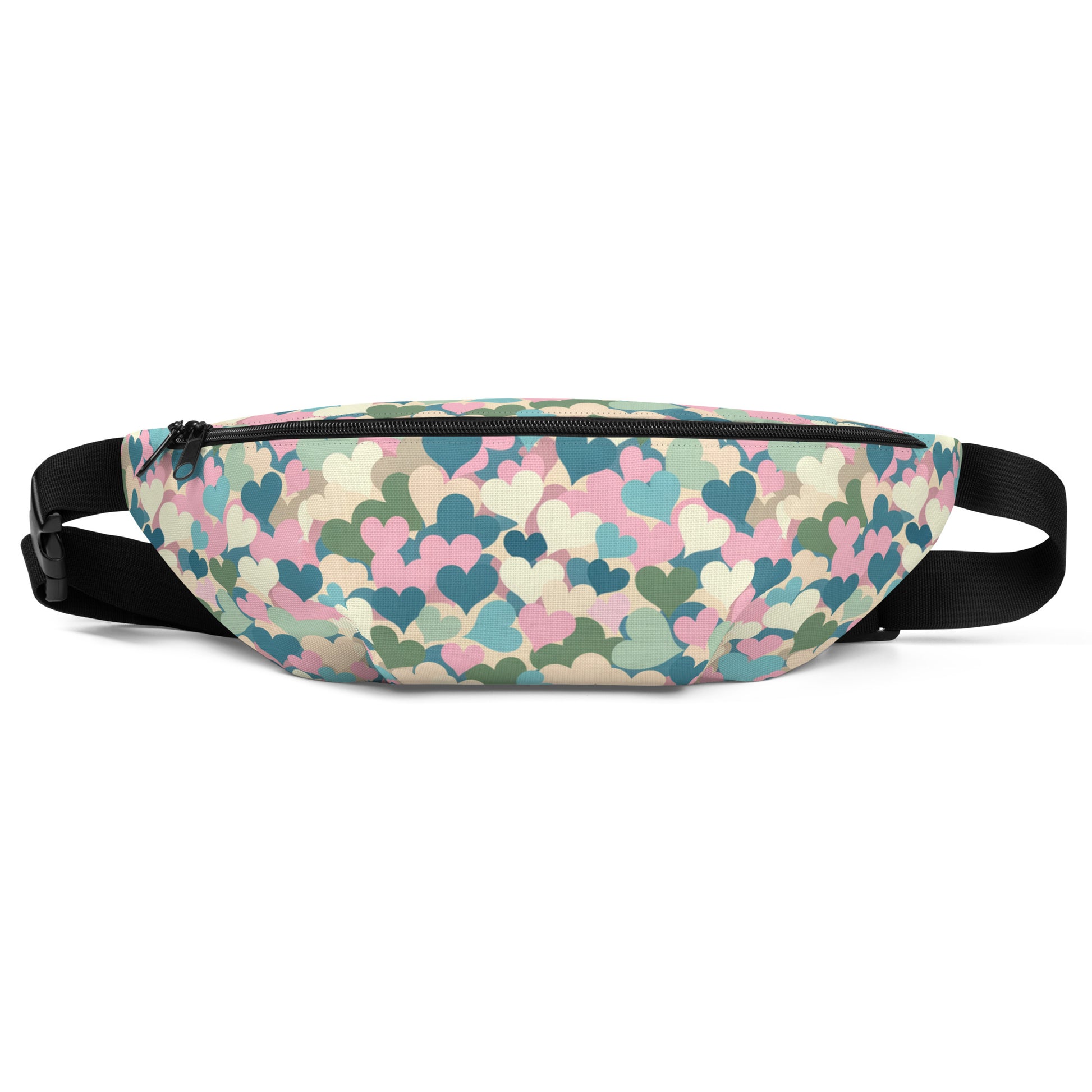 Kawaii Pastel hearts fanny pack front view