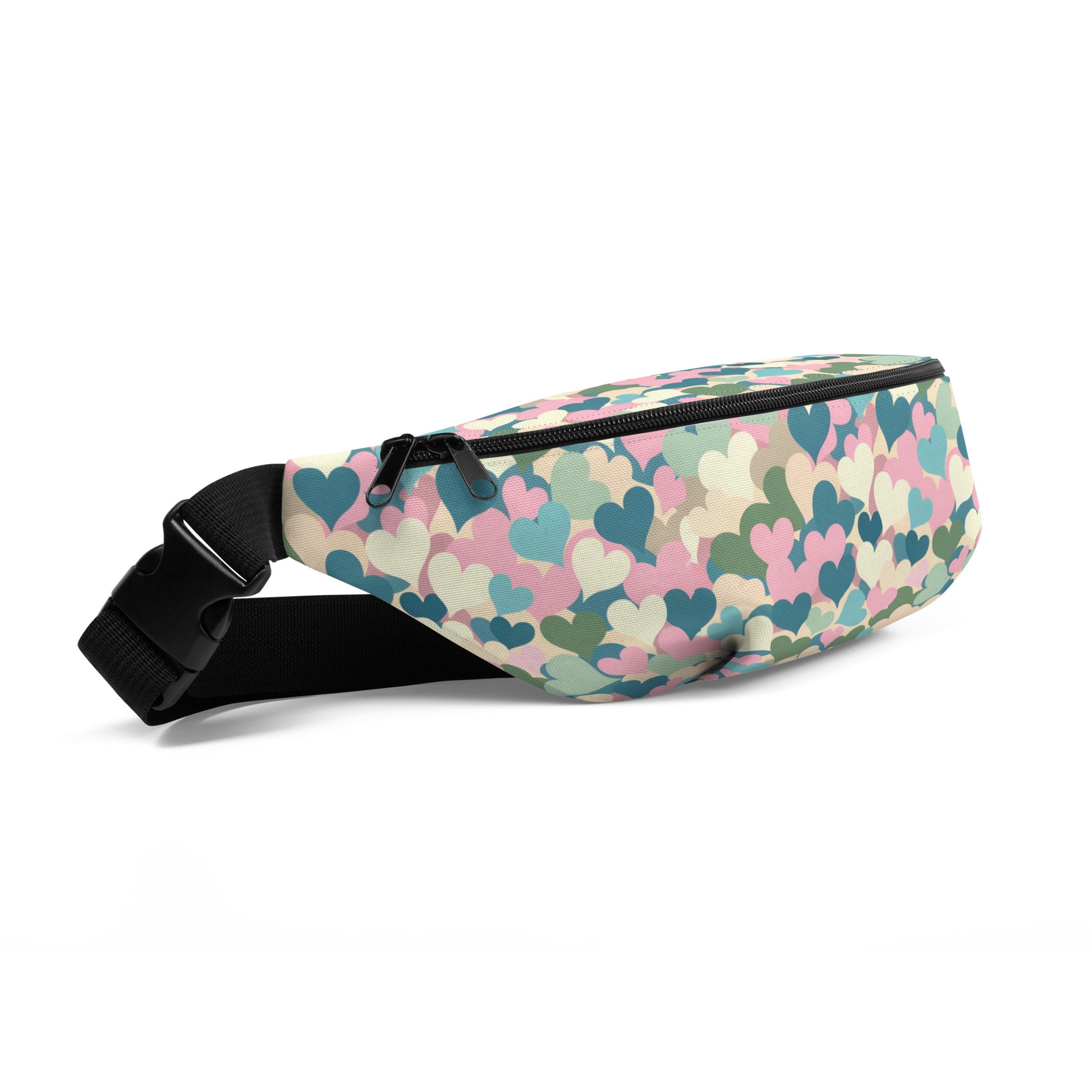 Kawaii Pastel hearts fanny pack right side view