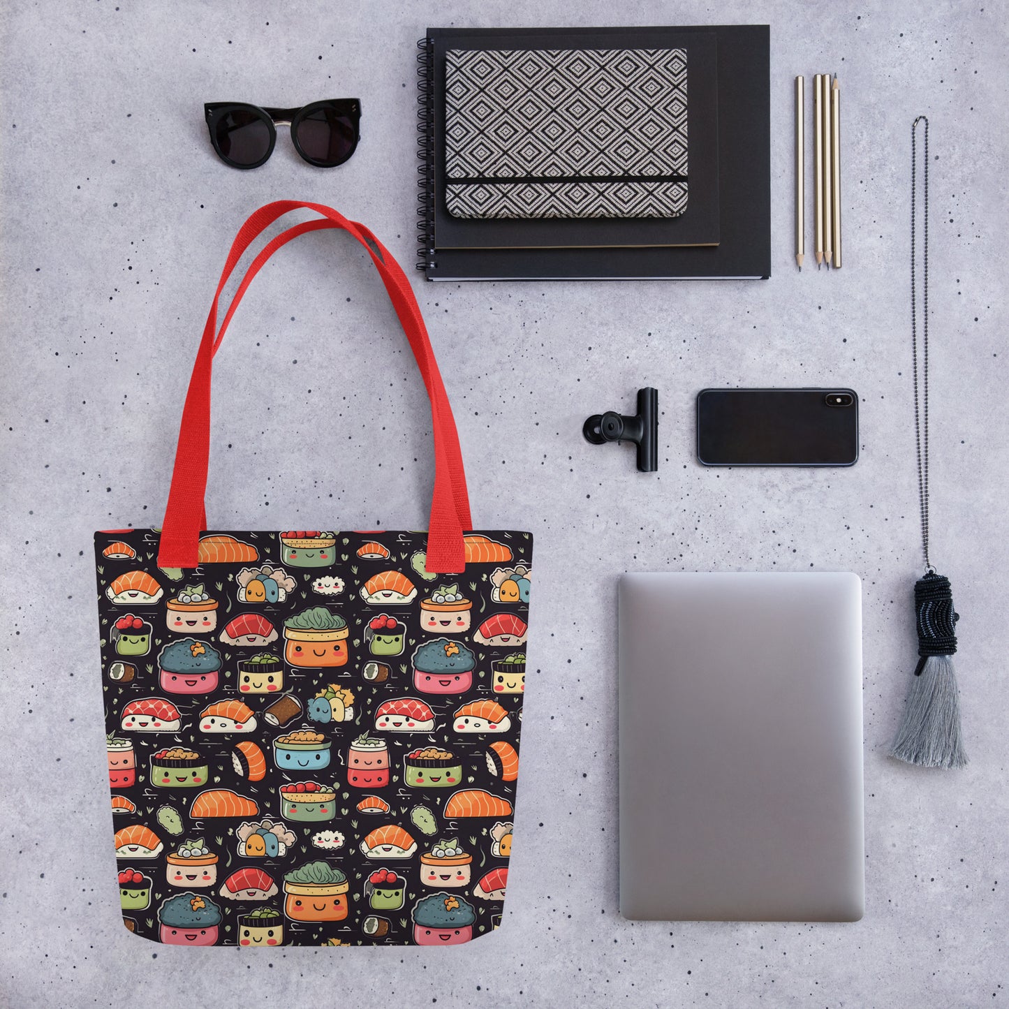 Kawaii Sushi Large Tote bag